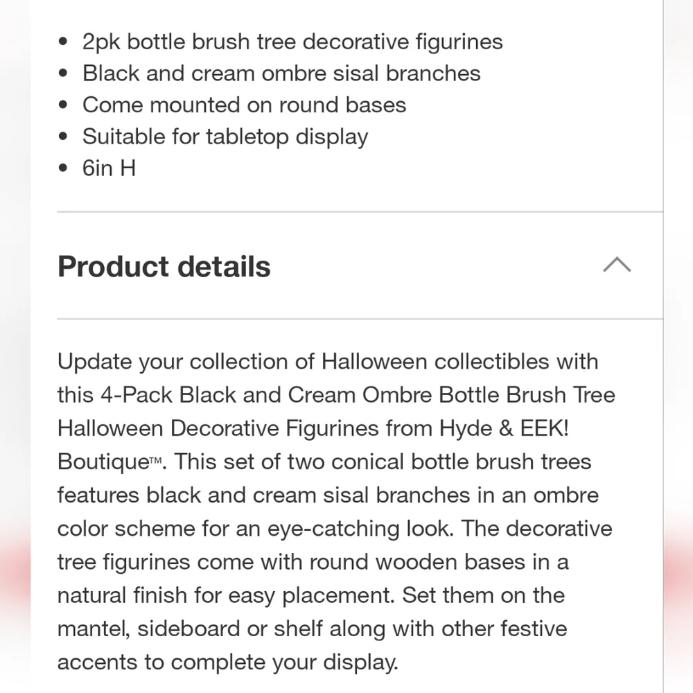 Target Hyde & EEK! 2pk Black & Cream Ombre Bottle Brush Tree Set